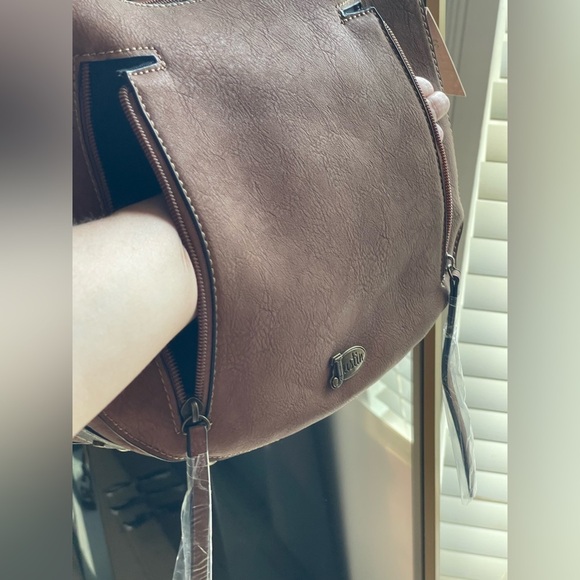 NWT Justin Shoulder Bag Cheetah Print W/Brown Trim Women’s Concealed Carry Bag - Picture 10 of 14